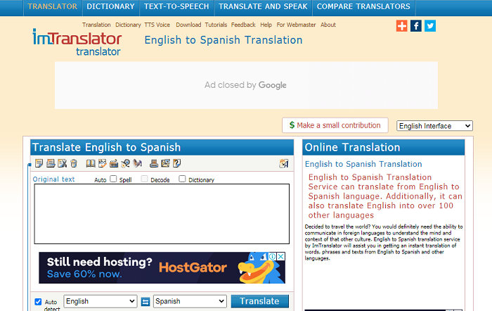 translate english to spanish