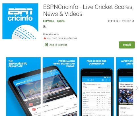 cricket android apps