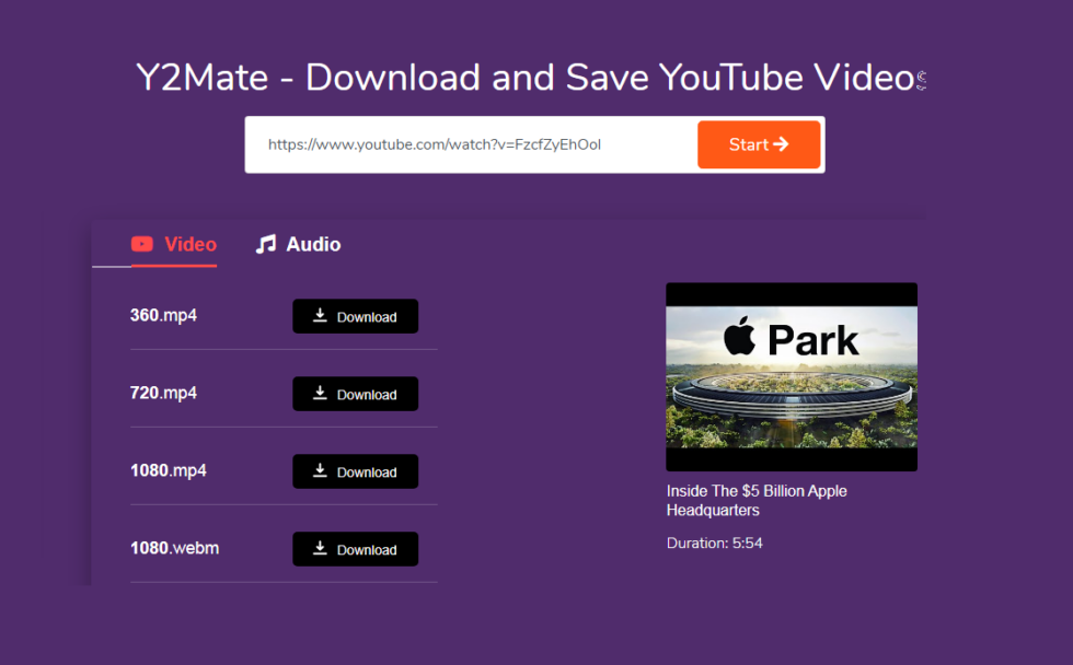 websites to download youtube videos y2mate