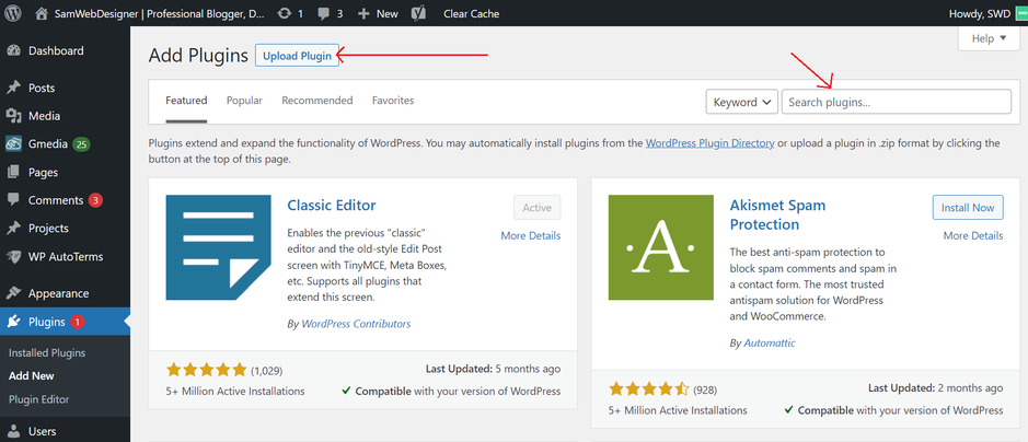 installing wordpress plugins